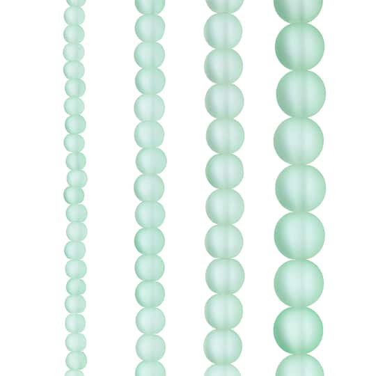 12 Pack: Matte Green Glass Round Beads, 4mm by Bead Landing®